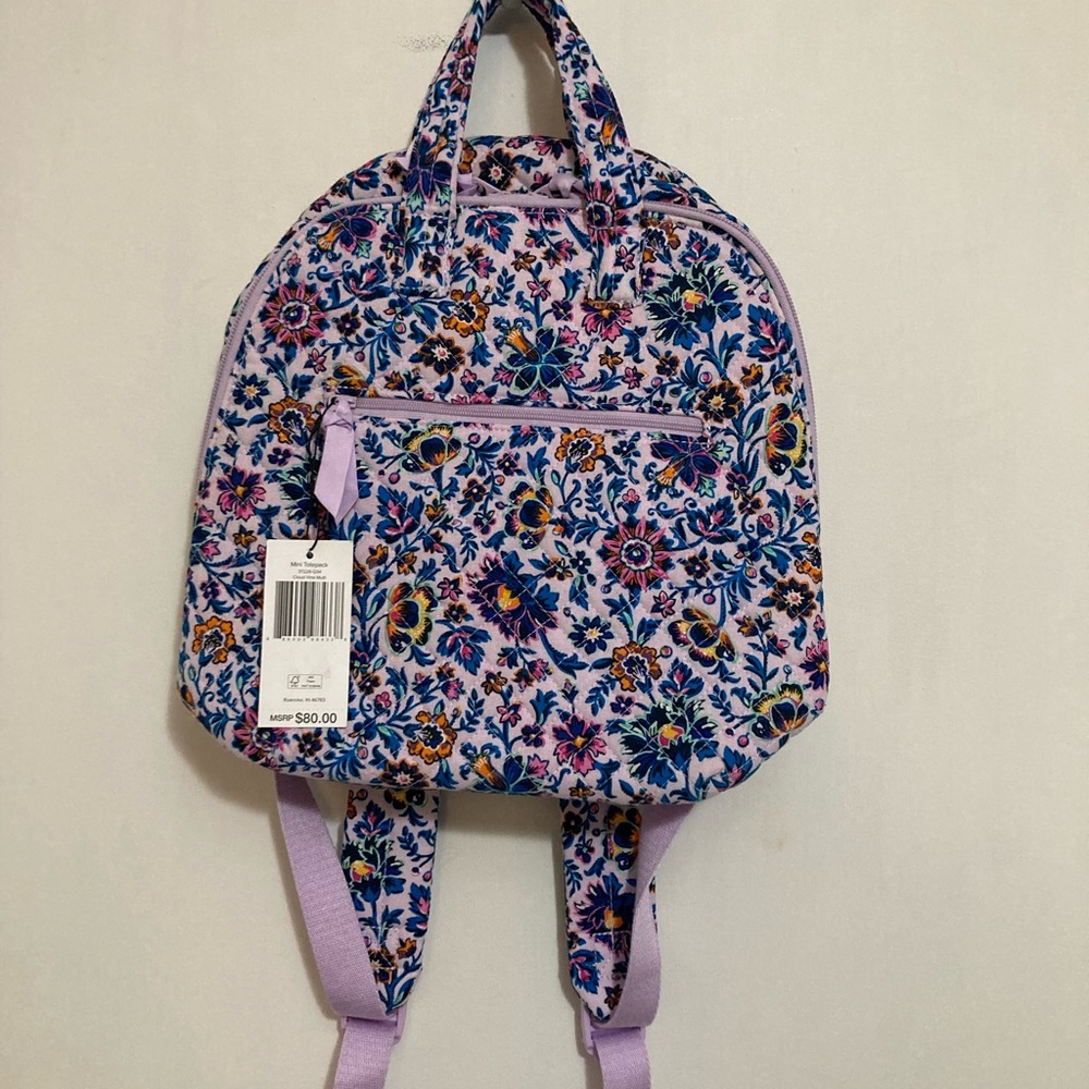 VERA BRADLEY Mini Totepack Backpack Cloud Vine Multi Cotton